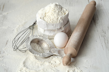 Image showing baking ingredients on a table