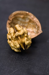 Image showing Walnuts on rustic old wooden table