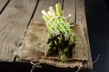 Image showing  Fresh green asparagus