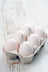 Image showing White eggs