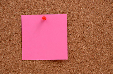 Image showing Blank notes pinned into corkboard