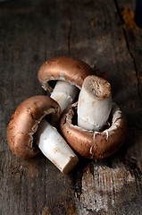 Image showing Brown champignon mushrooms