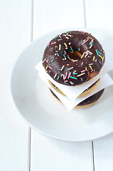 Image showing Group of glazed donuts