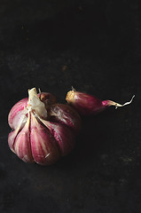 Image showing  raw pink garlic 