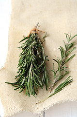 Image showing Rosemary on wooden background