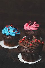 Image showing  Cupcake with Mini-Hearts 