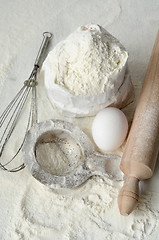 Image showing baking ingredients on a table