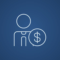 Image showing Man with dollar sign line icon.