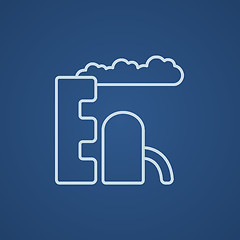 Image showing Refinery plant line icon.