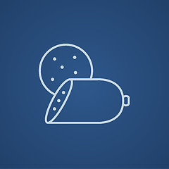 Image showing Sliced wurst line icon.