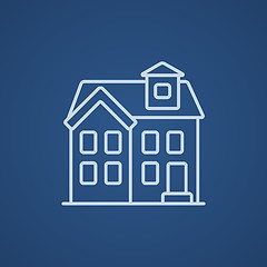 Image showing Two storey detached house line icon.