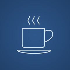 Image showing Cup of hot drink line icon.