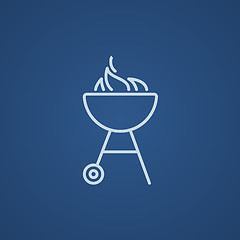 Image showing Kettle barbecue grill line icon.