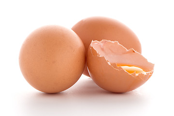 Image showing Raw eggs isolated on white