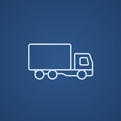 Image showing Delivery truck line icon.