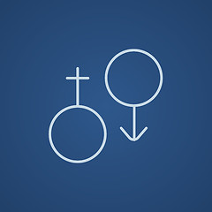 Image showing Male and female symbol line icon.