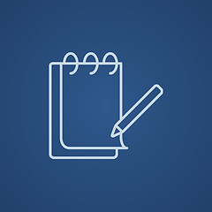 Image showing Notepad with pencil line icon.