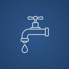 Image showing Dripping tap with drop line icon.