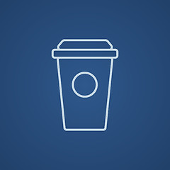 Image showing Disposable cup line icon.