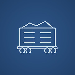 Image showing Cargo wagon line icon.