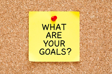 Image showing What Are Your Goals Cork Board