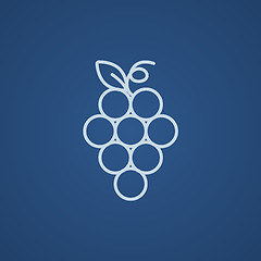 Image showing Bunch of grapes line icon.