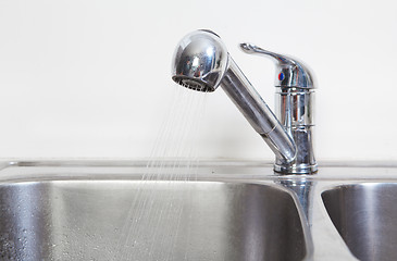 Image showing Kitchen Water tap and sink.