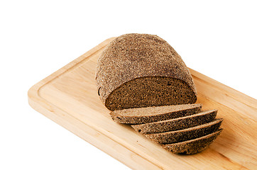 Image showing Black homemade bread, isolated on white 