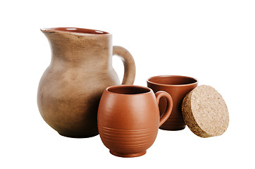 Image showing Set of Pottery, it is isolated on white