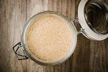 Image showing Wholemeal flour in a glass jar