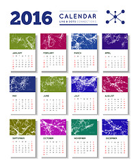 Image showing Geometrical calendar of 2016