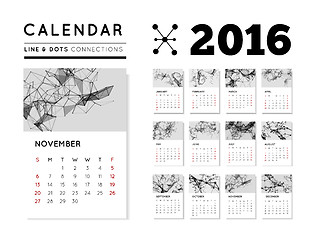 Image showing Geometrical calendar of 2016