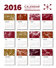 Image showing Geometrical calendar of 2016