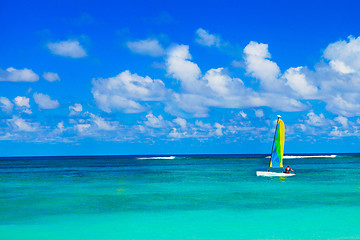 Image showing Yacht at ocean