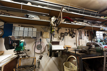 Image showing real domestic home  DIY workshop