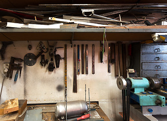 Image showing real domestic home  DIY workshop