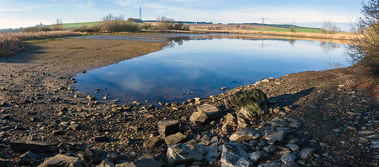 Image showing drained pond in winter