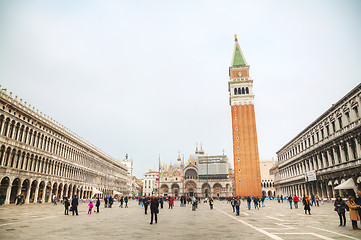 Image showing San Marco square with tourists in Venice