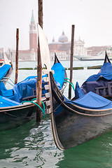 Image showing Gondolas floating in Grand Canal