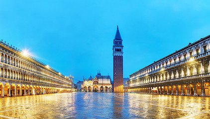 Image showing Panoramic overview of San Marco square in Venice, Italy