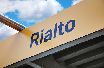 Image showing Rialto water bus stop sign
