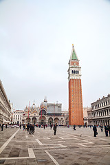 Image showing San Marco square with tourists in Venice