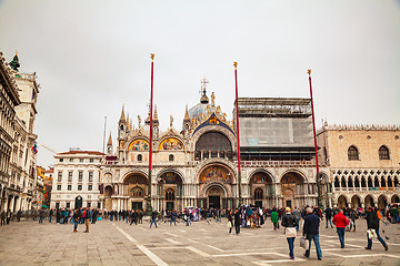 Image showing San Marco square with tourists in Venice