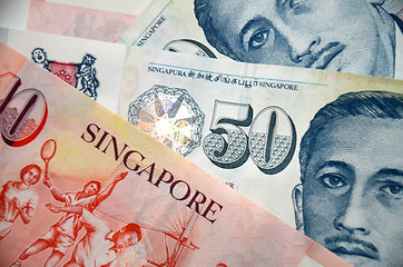 Image showing Detail of Singapore banknotes