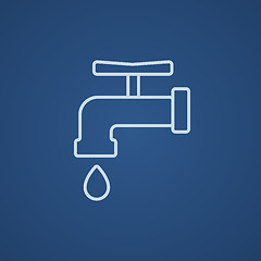 Image showing Faucet with water drop line icon.