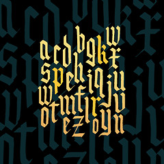 Image showing Composition of lowercase letters blackletter gothic font.