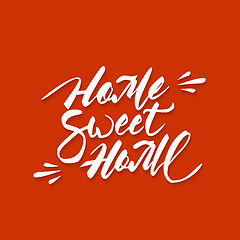 Image showing Home sweet home hand lettering.