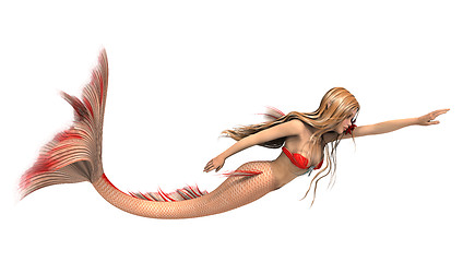 Image showing Fantasy Mermaid on White