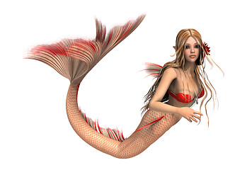 Image showing Fantasy Mermaid on White