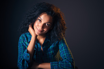 Image showing Close up portrait of african american woman